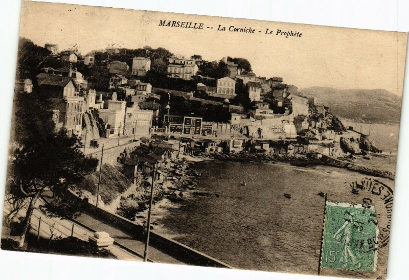 Carte postale ancienne Marseille-La Corniche-Le Prophete à Marseille