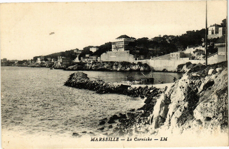 Carte postale ancienne Marseille-La Corniche à Marseille