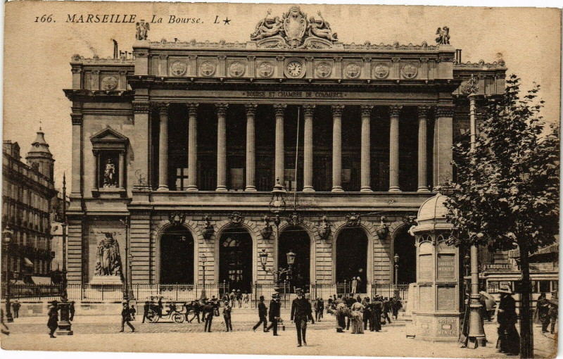 Carte postale ancienne Marseille-La Bourse à Marseille