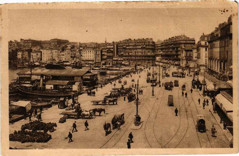 Carte postale ancienne Marseille-Quai des Belges à Marseille