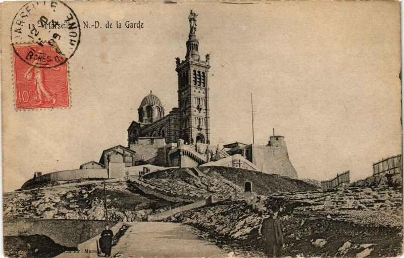 Carte postale ancienne Marseille-Notre Dame de la Garde à Marseille