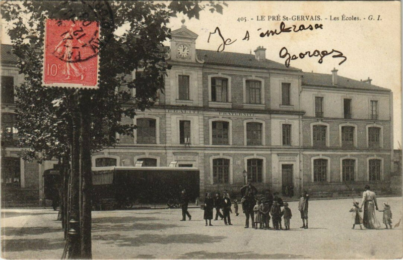 Carte postale ancienne Le Pre Saint-Gervais - Les Ecoles