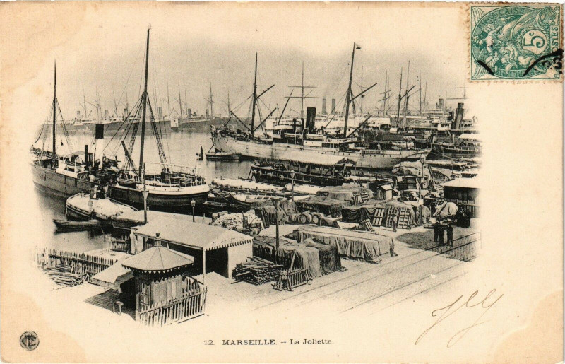 Carte postale ancienne Marseille-Le Joliette à Marseille