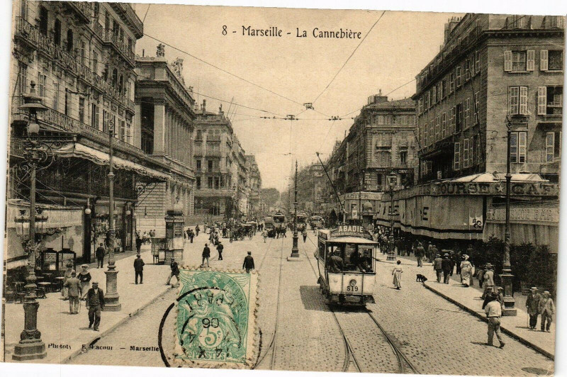 Carte postale ancienne Marseille-La Cannabiere à Marseille