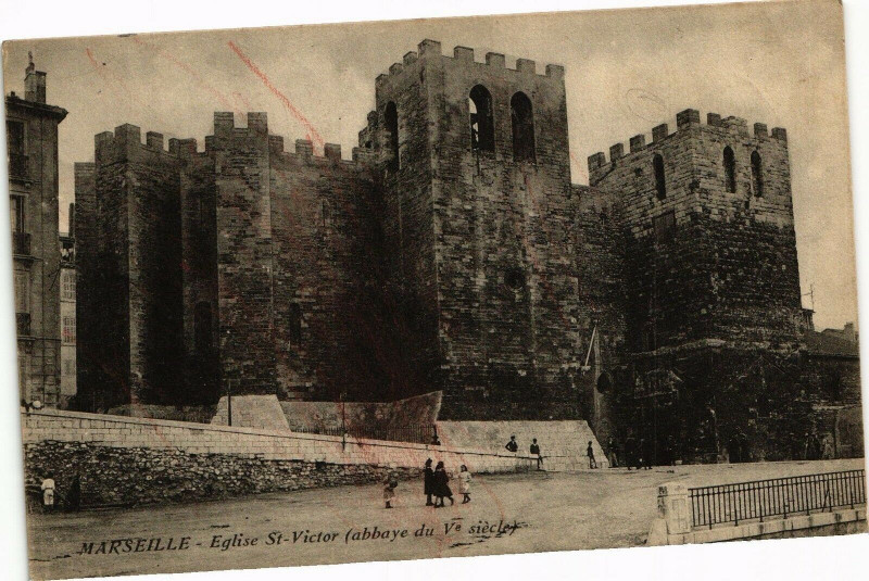 Carte postale ancienne Marseille - Eglis St-Vicor à Marseille