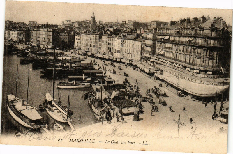 Carte postale ancienne Marseille-Le Quai du Port à Marseille