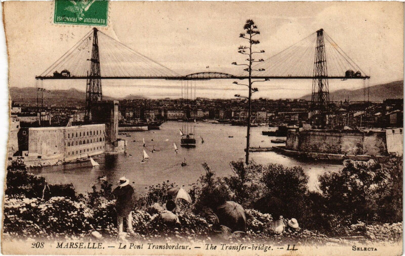 Carte postale ancienne Marseille-Le Pont Transbordeur à Marseille