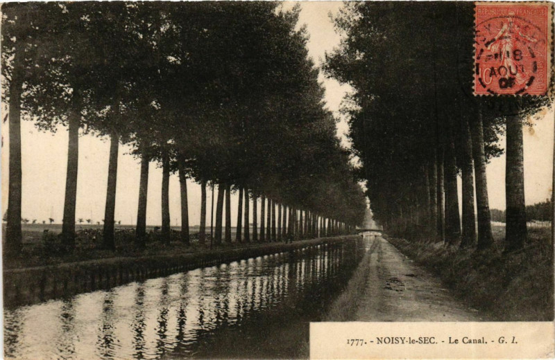 Carte postale ancienne Noisy-le-Sec Le Canal à Noisy-le-Sec