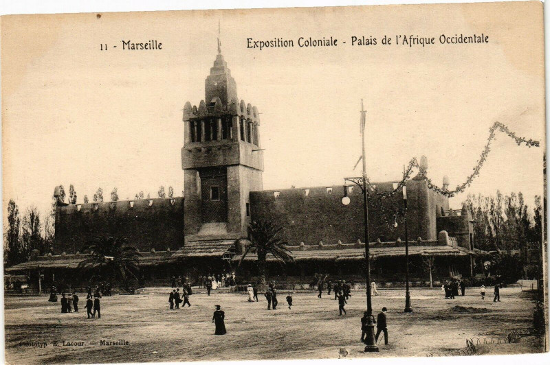 Carte postale ancienne Marseille-Palais de l'Afrique Occidentale à Marseille