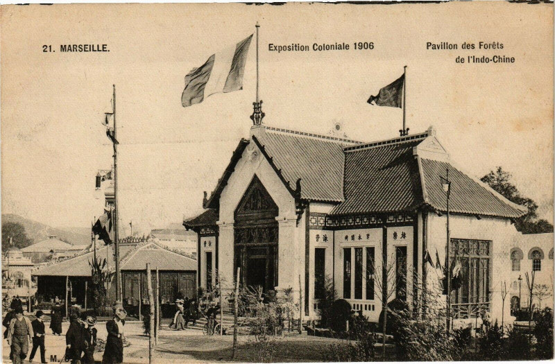 Carte postale ancienne Marseille-Pavillon des Forets de l'Indo Chine à Marseille