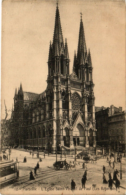 Carte postale ancienne Marseille - L'Eglise St-Vincent de Paul à Marseille