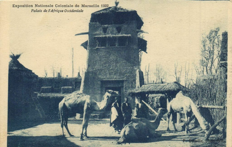 Carte postale ancienne Marseille Expo Nationale Coloniale 1922-Palais de l'Afrique .. à Marseille