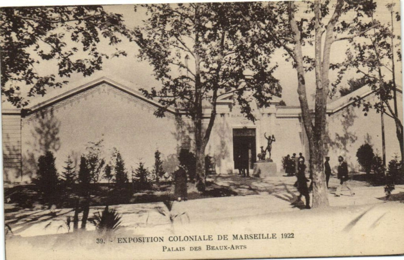 Carte postale ancienne Marseille Expo Coloniale 1922-Palais des Beaux-Arts à Marseille