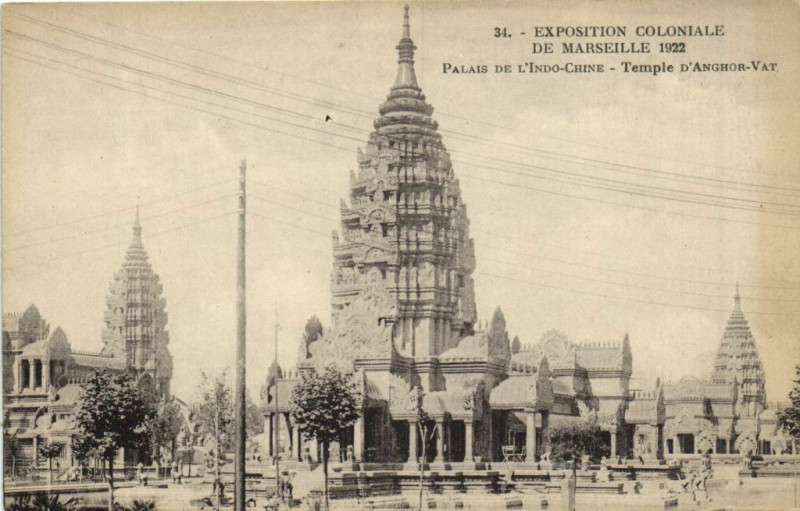 Carte postale ancienne Marseille Expo Coloniale 1922-Palais de l'Indo-Chine Temple .. à Marseille