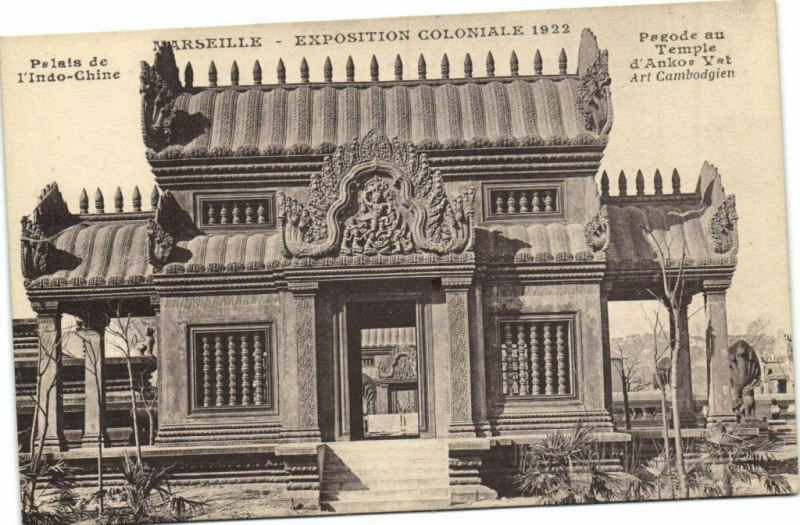 Carte postale ancienne Marseille Expo Coloniale 1922-Palais de l'Indo-Chine à Marseille
