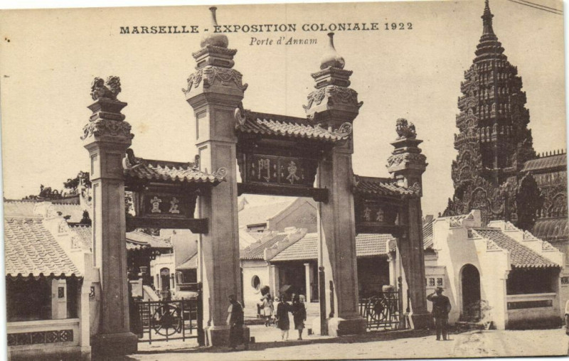 Carte postale ancienne Marseille Expo Coloniale 1922 - Porte d'Annam à Marseille