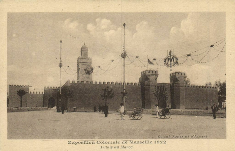 Carte postale ancienne Marseille Expo Coloniale 1922 - Palais du Maroc à Marseille