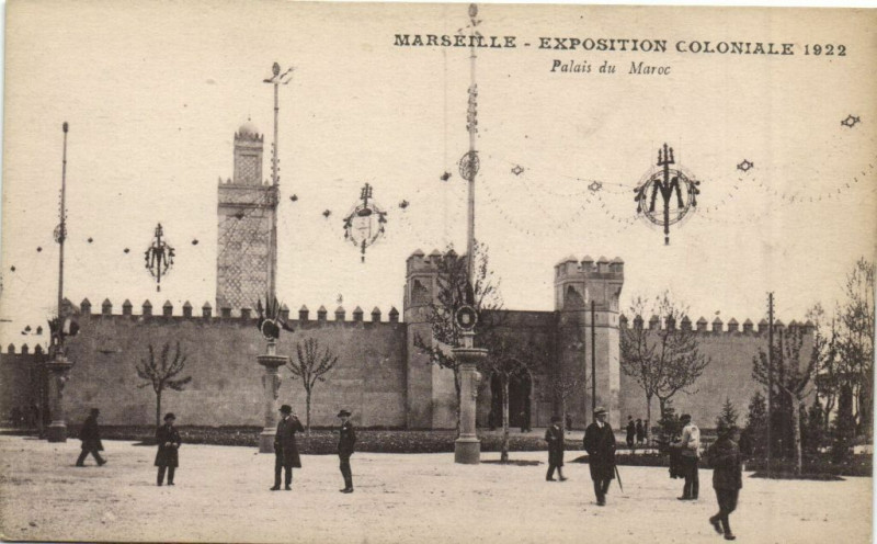 Carte postale ancienne Marseille Expo Coloniale 1922 - Palais du Maroc à Marseille
