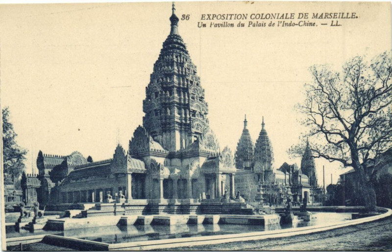Carte postale ancienne Marseille Expo Coloniale - Un Pavillon du Palais de l'Indo-C... à Marseille