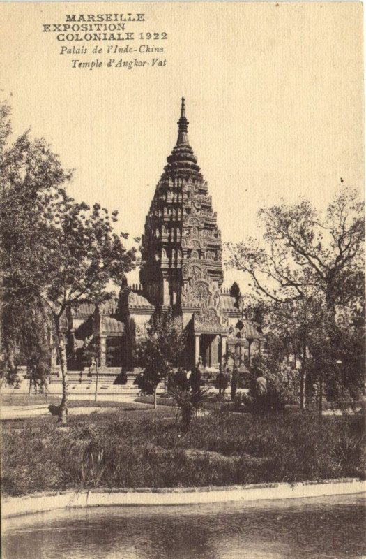 Carte postale ancienne Marseille Expo Coloniale 1922 - Palais de l'Indo-Chine à Marseille