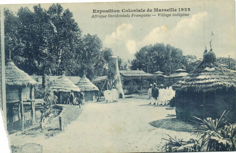 Carte postale ancienne Marseille Expo Coloniale 1922 - Afrique Occidentale Francaise à Marseille