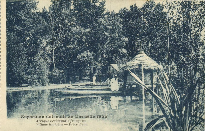 Carte postale ancienne Marseille Expo Coloniale 1922-Afrique occidentale francaise à Marseille