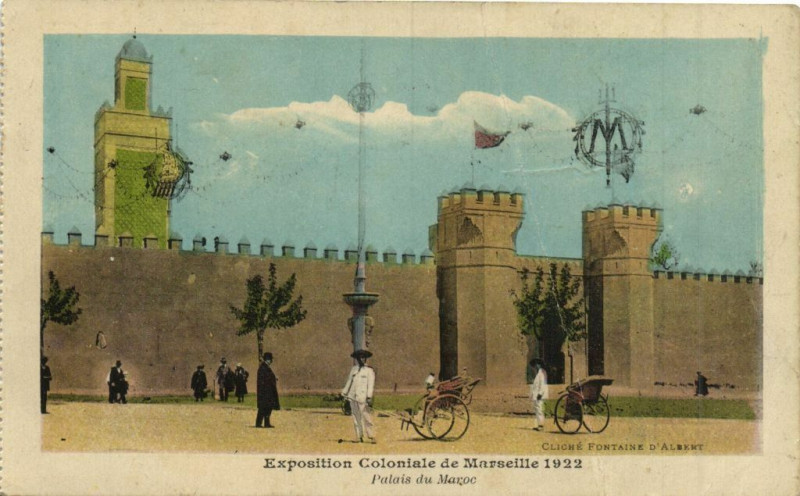 Carte postale ancienne Marseille Expo Coloniale 1922 - Palais du Maroc à Marseille