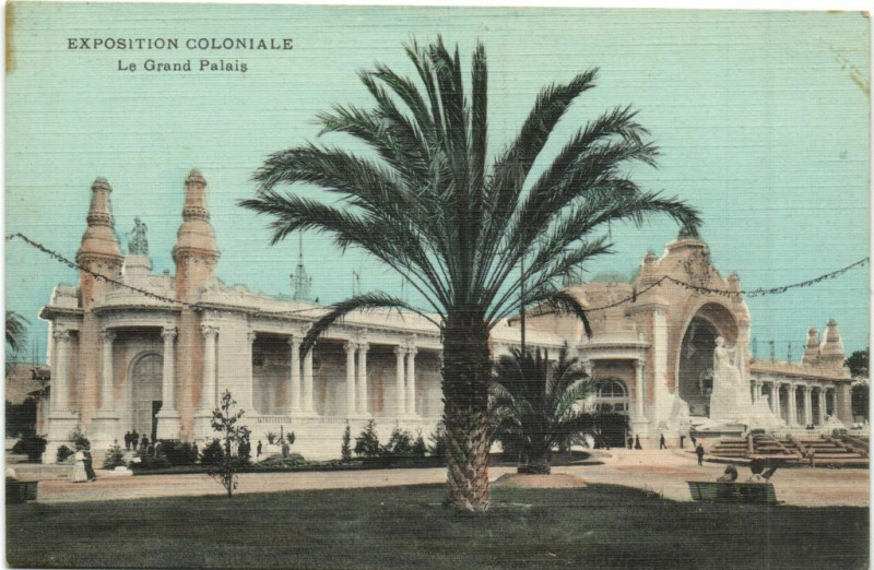 Carte postale ancienne Marseille Expo Coloniale Le Grand Palais à Marseille