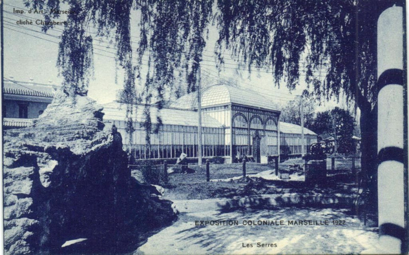 Carte postale ancienne Marseille Expo Coloniale 1922 - Les Serres à Marseille