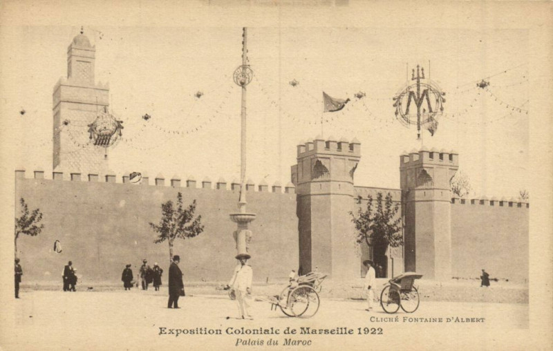 Carte postale ancienne Marseille Expo Coloniale 1922 - Palais du Maroc à Marseille