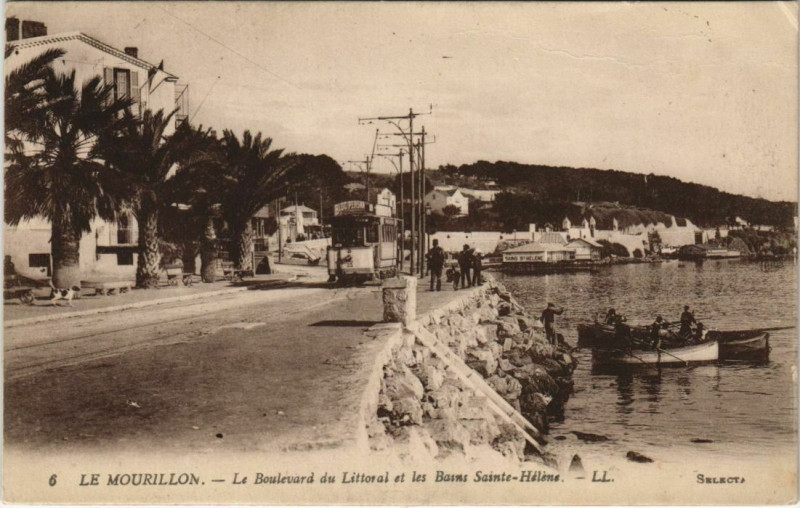 Carte postale ancienne Toulon Le Mourillon - Boulevard du Littoral - Bains Sainte-Helene à Toulon