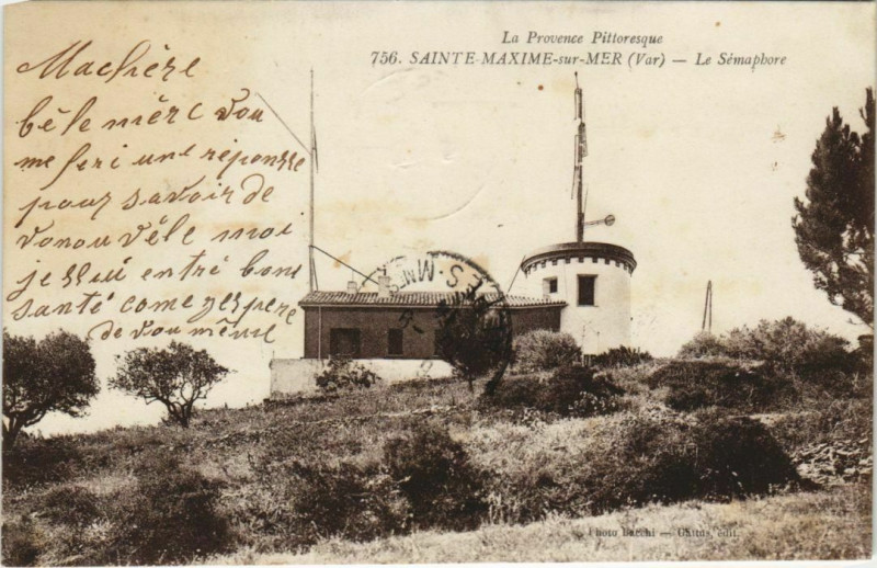 Carte postale ancienne Sainte-Maxime Le Semaphore à Sainte-Maxime