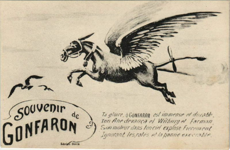 Carte postale ancienne Gonfaron Flying Donkey à Gonfaron