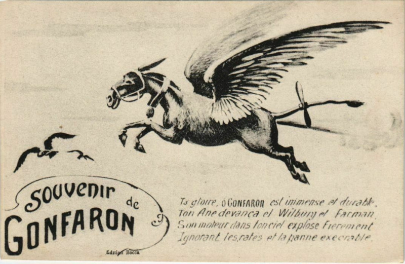 Carte postale ancienne Gonfaron Flying Donkey à Gonfaron