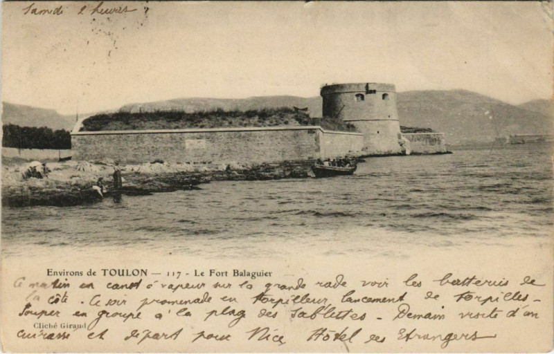 Carte postale ancienne Toulon Environs - Le Fort Balaguier à Toulon