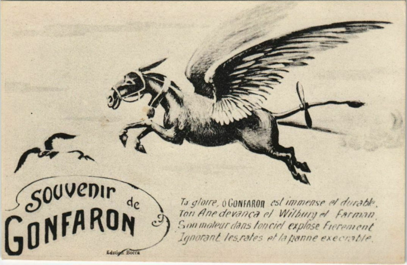 Carte postale ancienne Gonfaron Flying Donkey à Gonfaron