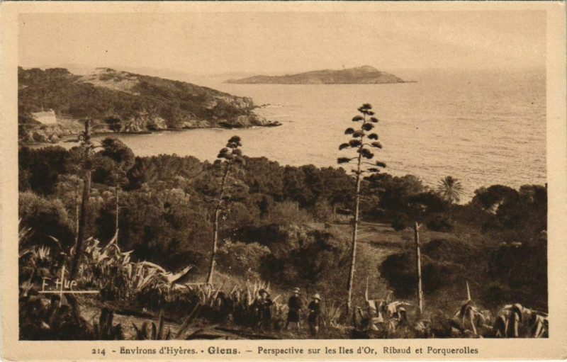 Carte postale ancienne Hyeres Environs - Giens - Ribaud et Porquerolles à Hyères