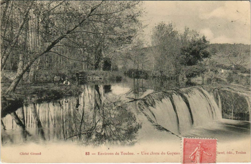 Carte postale ancienne Toulon Environs - Une Chute du Gapeau à Toulon