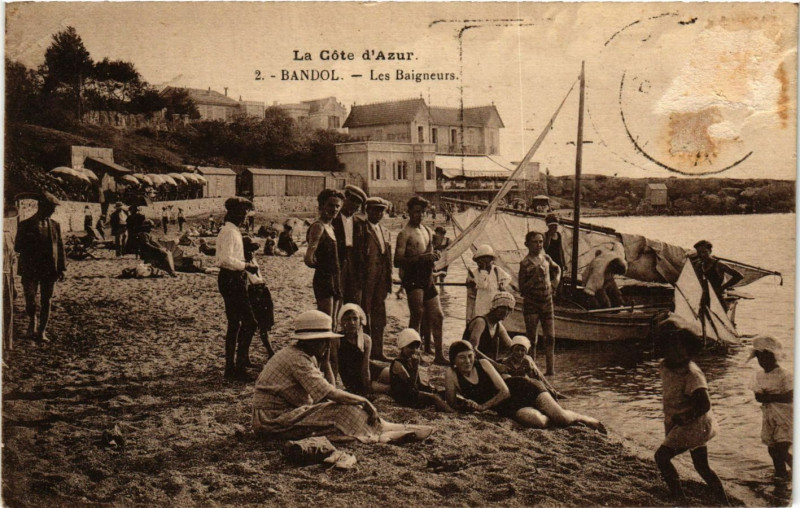 Carte postale ancienne Bandol - Les Baigneurs à Bandol