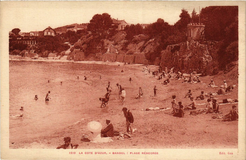 Carte postale ancienne Bandol - Plage Renecros à Bandol