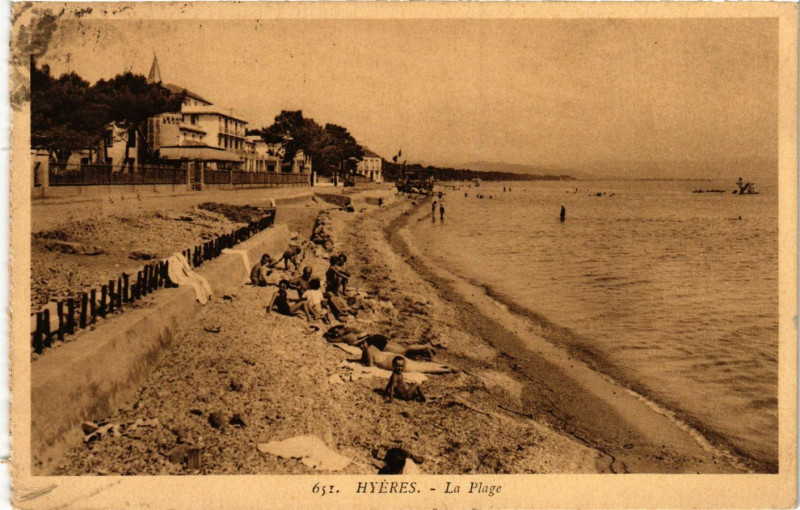 Carte postale ancienne Hyeres - La Plage à Hyères