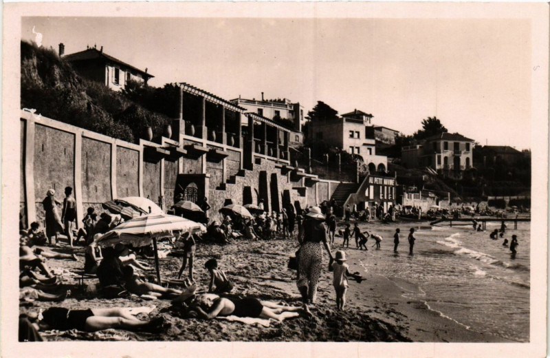 Carte postale ancienne Bandol - Bandol-sur-Mer - Plage Renecros à Bandol