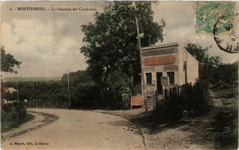Carte postale ancienne Montfermeil La Descente des Coudreaux. à Montfermeil