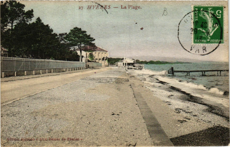 Carte postale ancienne Hyeres - La Plage à Hyères