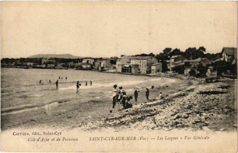 Carte postale ancienne Saint-Cyr-sur-Mer - Les Lecques - Plage - Vue générale à Saint-Cyr-sur-Mer