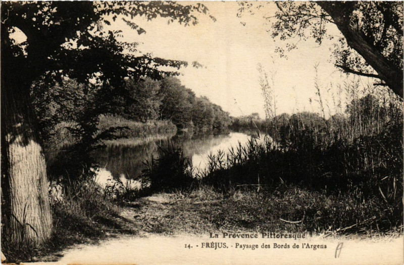 Carte postale ancienne Frejus - Paysage des Bords de l'Argens à Fréjus