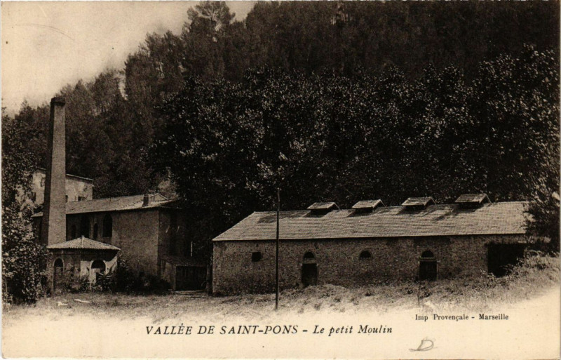 Carte postale ancienne Vallée de de Saint-Pons - Le Petit Moulin