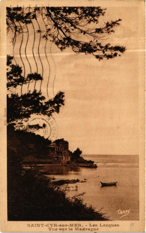 Carte postale ancienne Saint-Cyr-sur-Mer - Les Lecques - Vue sur la Madrague à Saint-Cyr-sur-Mer