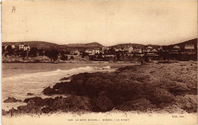 Carte postale ancienne La coté d'Azur Bandol Le Canet à Bandol
