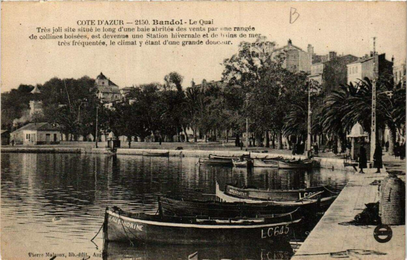 Carte postale ancienne Bandol Le Quai à Bandol